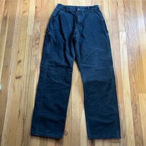 Carhartt black flannel lined pants 33x36